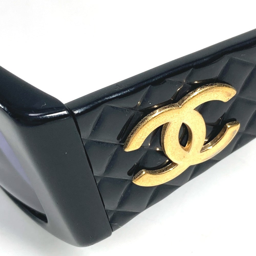 Vintage CHANEL CC Coco Mark Logo Matelasse Quilted Glasses Eyewear Sunglasses Plastic Unisex Black