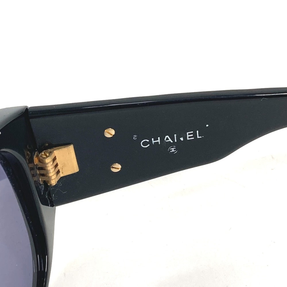 Vintage CHANEL CC Coco Mark Logo Matelasse Quilted Glasses Eyewear Sunglasses Plastic Unisex Black