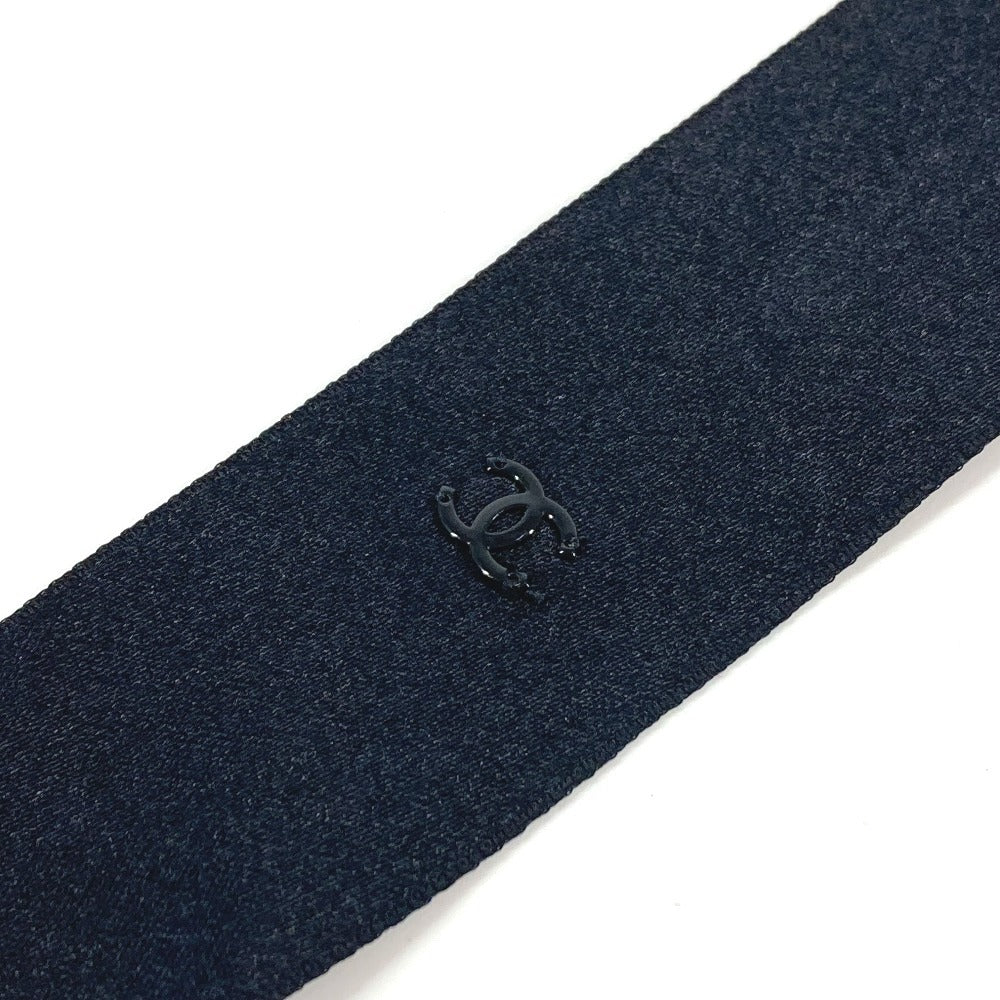 CHANEL Ribbon 18C CC Logo Coco Mark Headband Silk Hair Accessory Women's Black