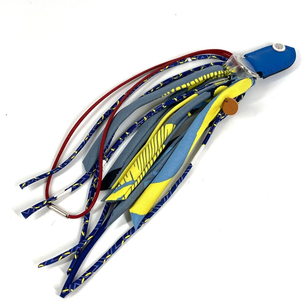 HERMES Petit H Fishloo Keychain/Bag Charm, Silk, Unisex, Blue