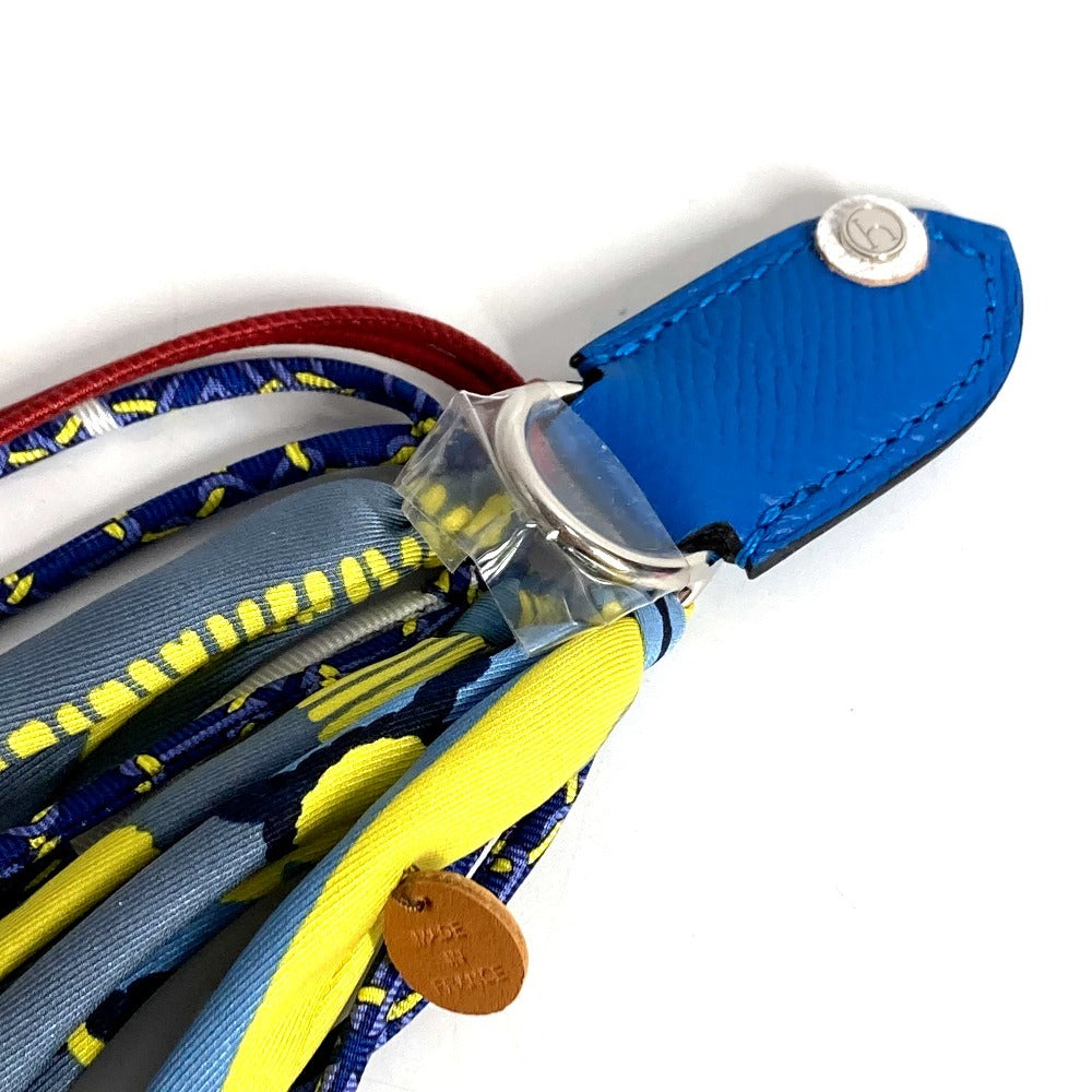 HERMES Petit H Fishloo Keychain/Bag Charm, Silk, Unisex, Blue