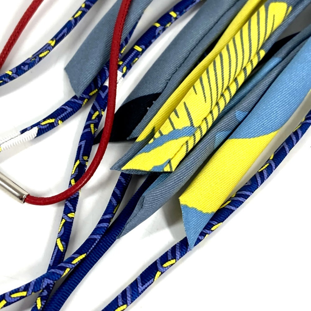 HERMES Petit H Fishloo Keychain/Bag Charm, Silk, Unisex, Blue