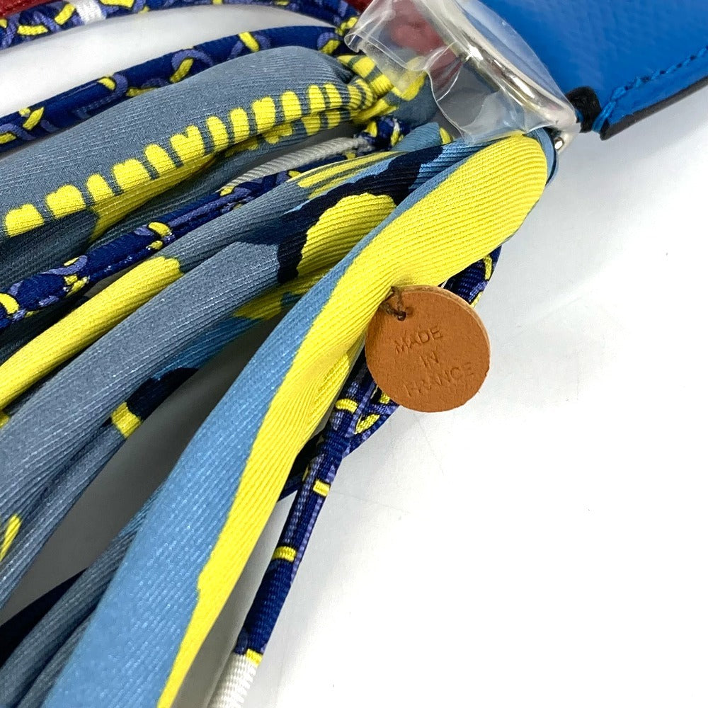 HERMES Petit H Fishloo Keychain/Bag Charm, Silk, Unisex, Blue