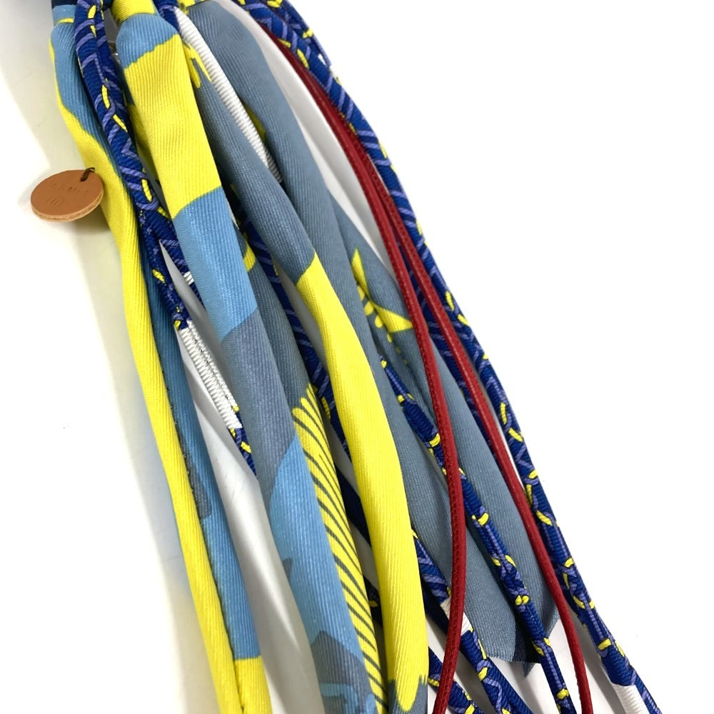 HERMES Petit H Fishloo Keychain/Bag Charm, Silk, Unisex, Blue