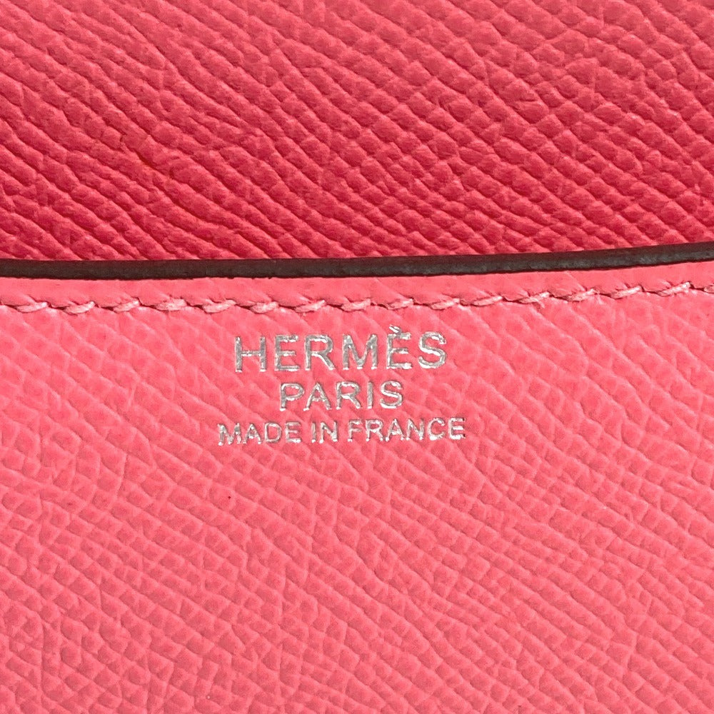 HERMES Hロゴ コンスタンス24 フラップ カバン 斜め掛け ポシェット ショルダーバッグ エプソン レディース ローズアザレ ピンク