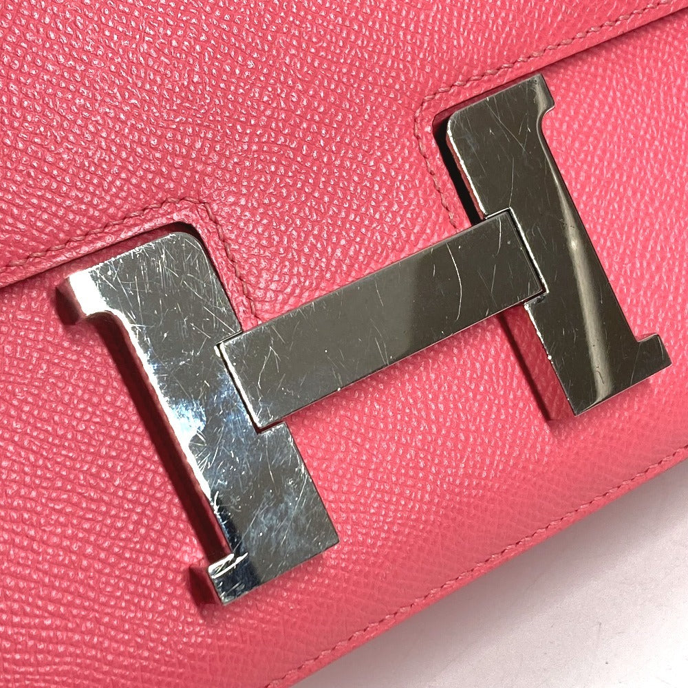 HERMES Hロゴ コンスタンス24 フラップ カバン 斜め掛け ポシェット ショルダーバッグ エプソン レディース ローズアザレ ピンク