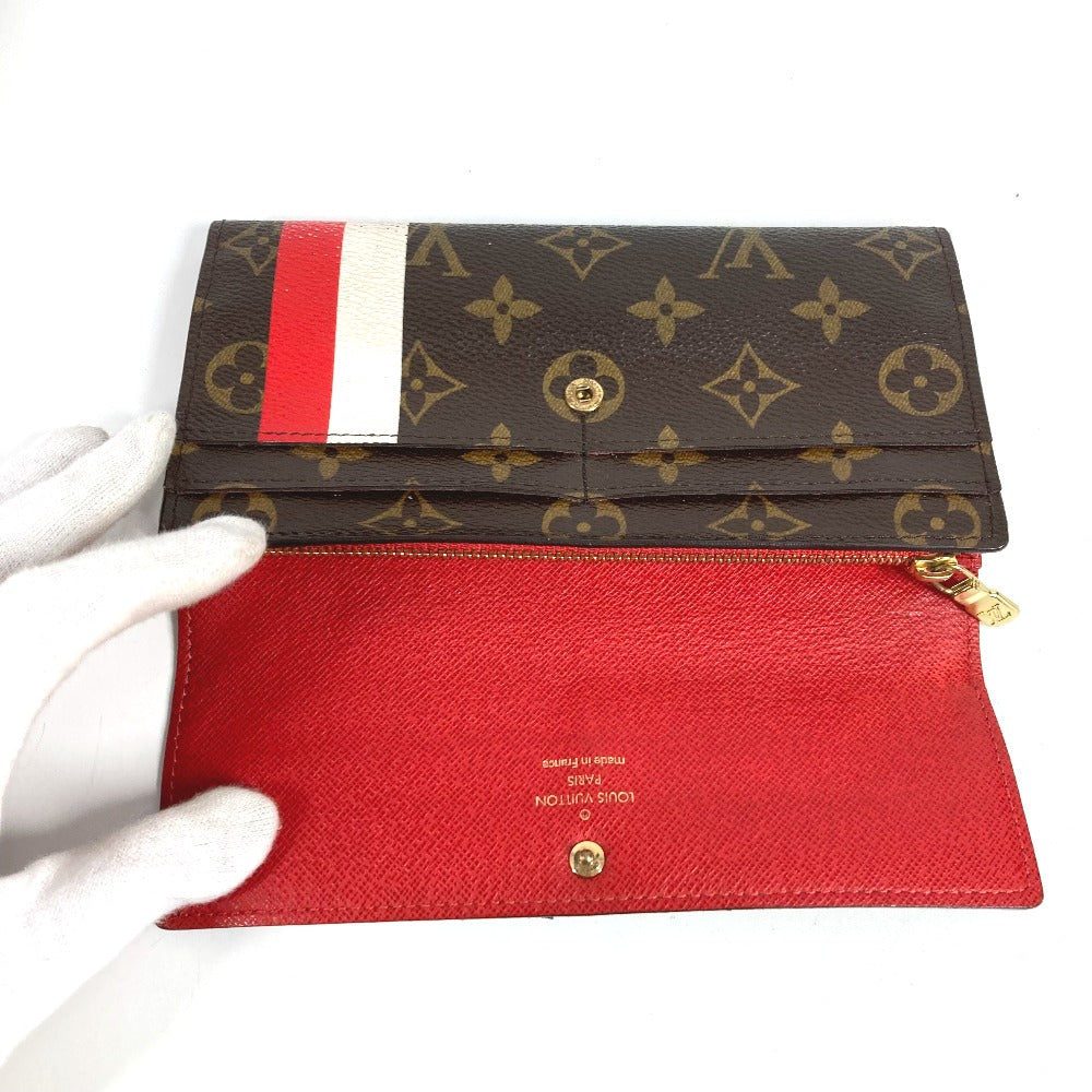 LOUIS VUITTON M60034 Monogram Groom Portefeuille Sarah Long Wallet with Flap, Monogram Canvas, Unisex, Brown