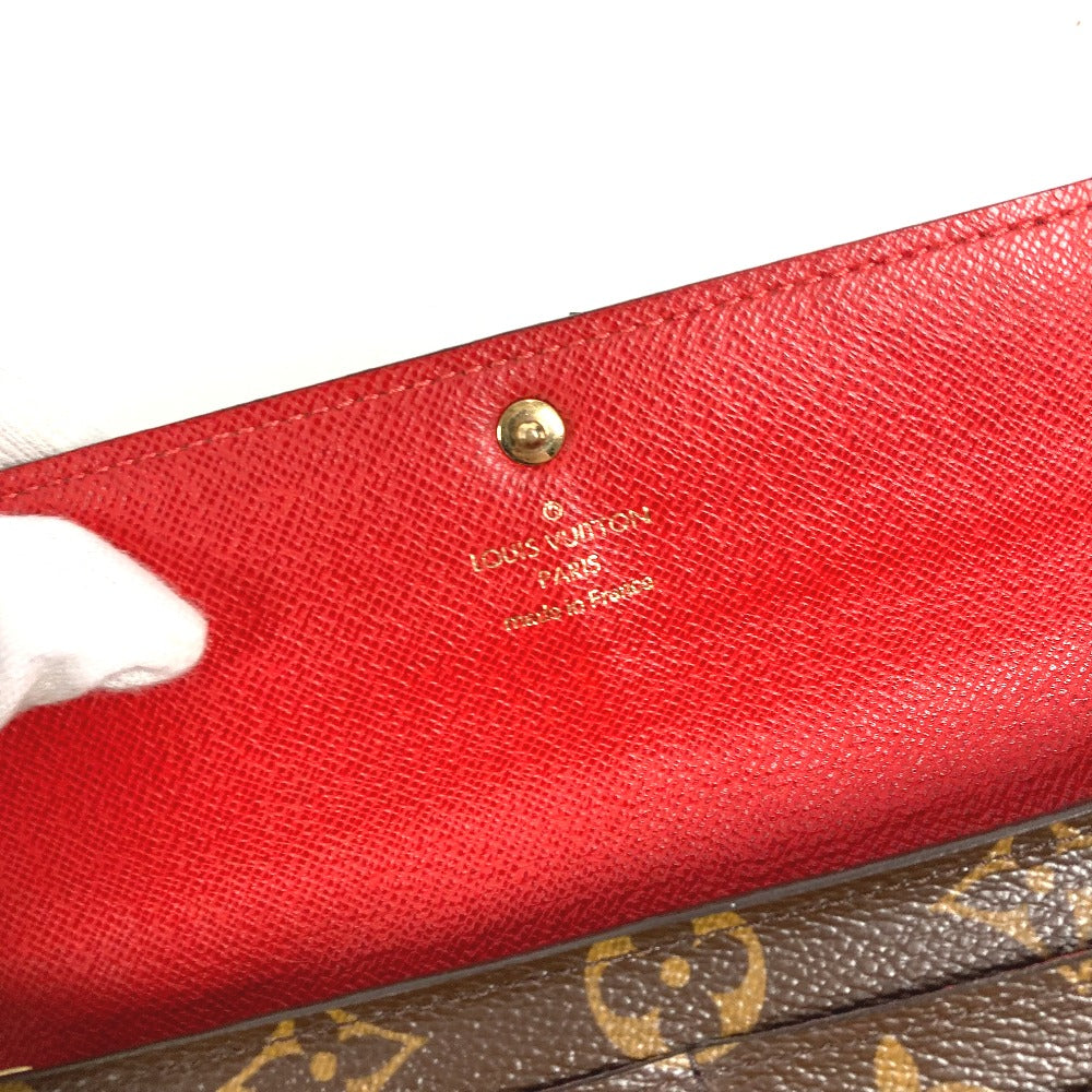 LOUIS VUITTON M60034 Monogram Groom Portefeuille Sarah Long Wallet with Flap, Monogram Canvas, Unisex, Brown