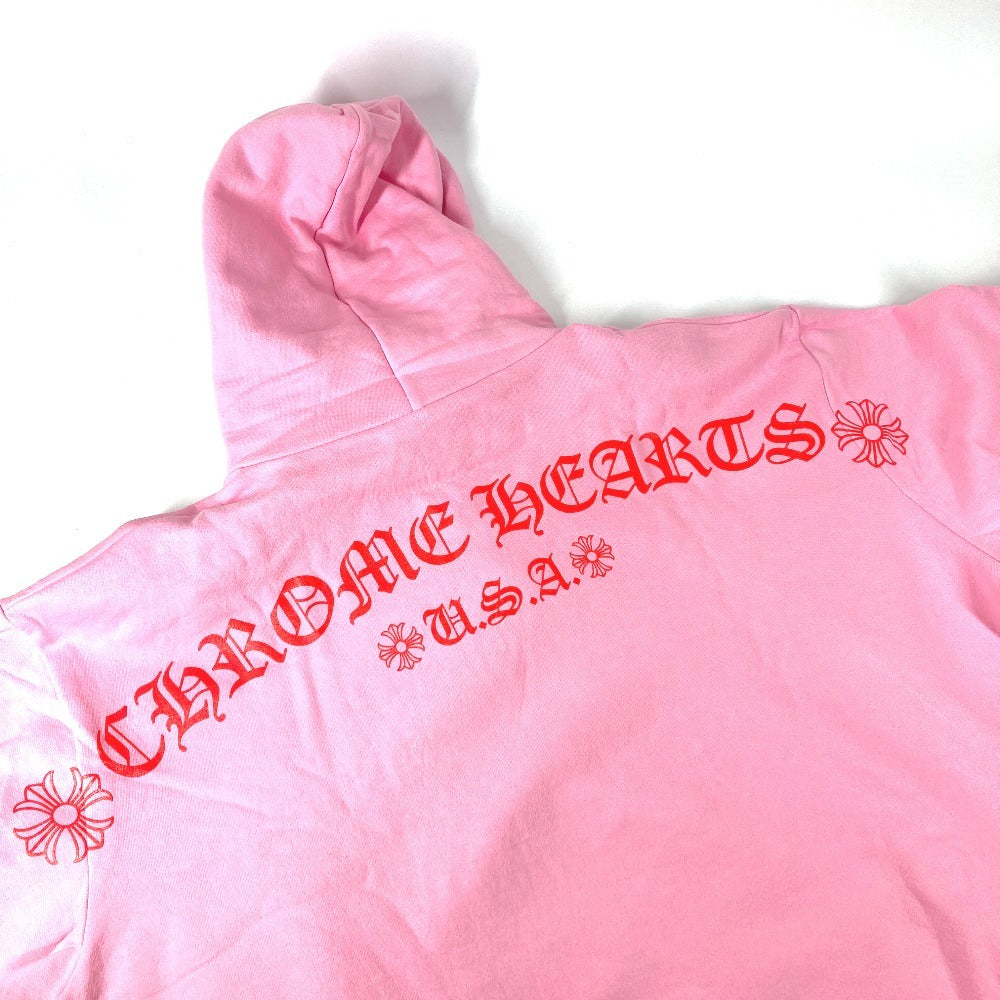 CHROME HEARTS トレーナー スウェット 長袖 USA ロゴ アパレル フーディー フード パーカー コットン メンズ ピンク