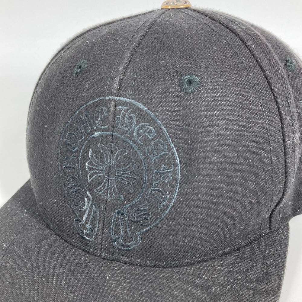 CHROME HEARTS ホースシュー ロゴ 帽子 キャップ帽 ベースボール キャップ ウール ユニセックス ブラック