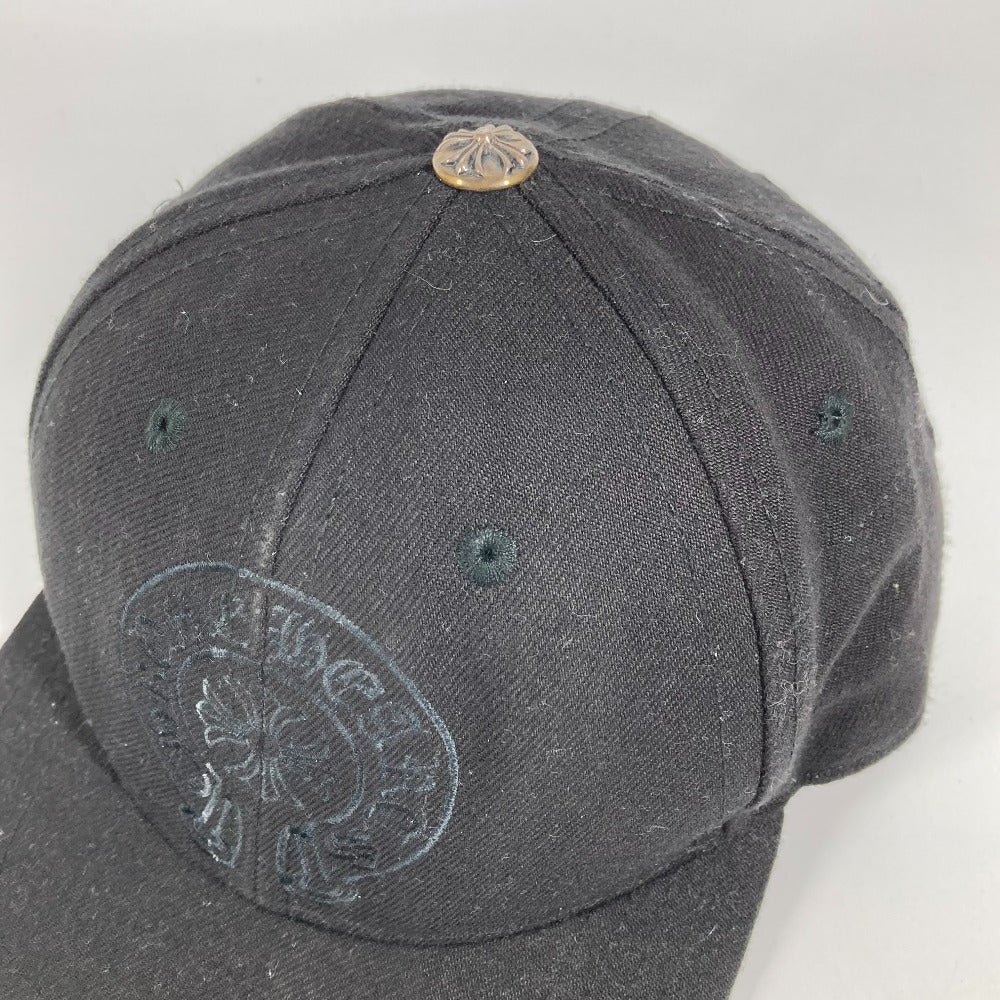 CHROME HEARTS ホースシュー ロゴ 帽子 キャップ帽 ベースボール キャップ ウール ユニセックス ブラック