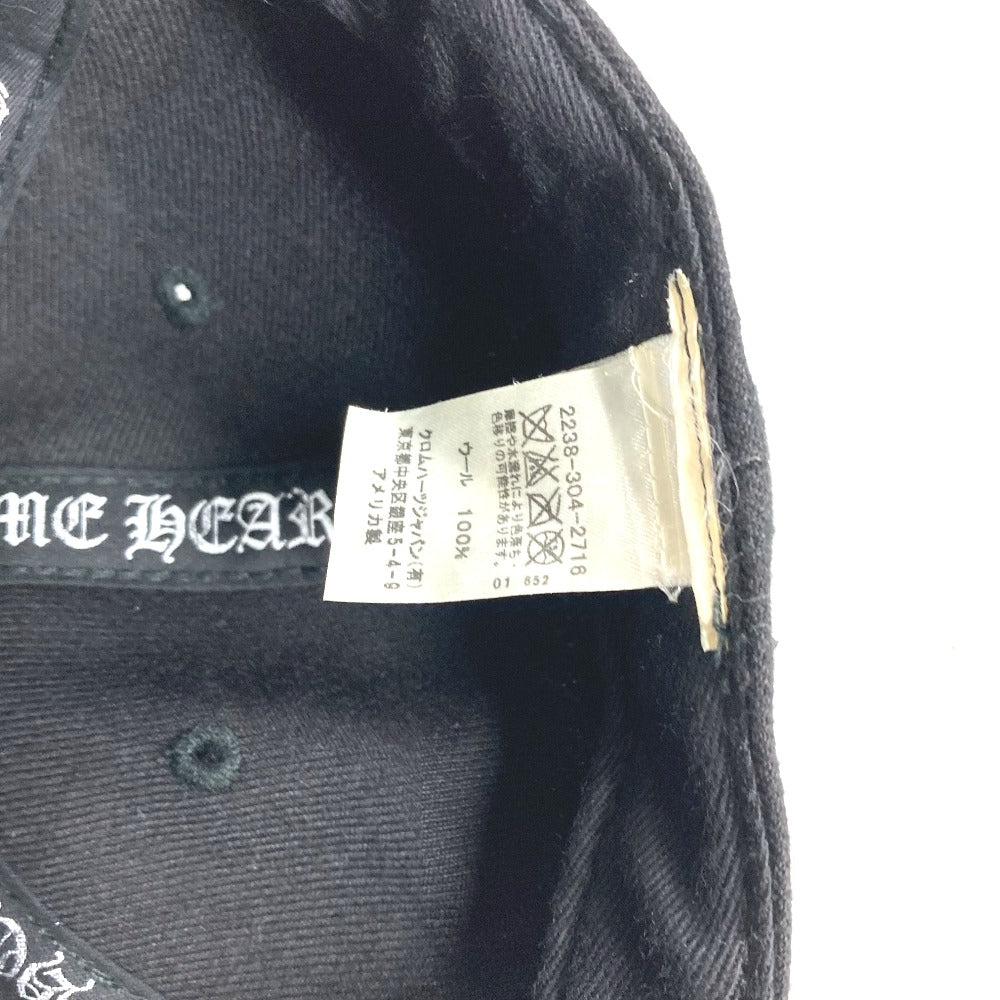 CHROME HEARTS ホースシュー ロゴ 帽子 キャップ帽 ベースボール キャップ ウール ユニセックス ブラック