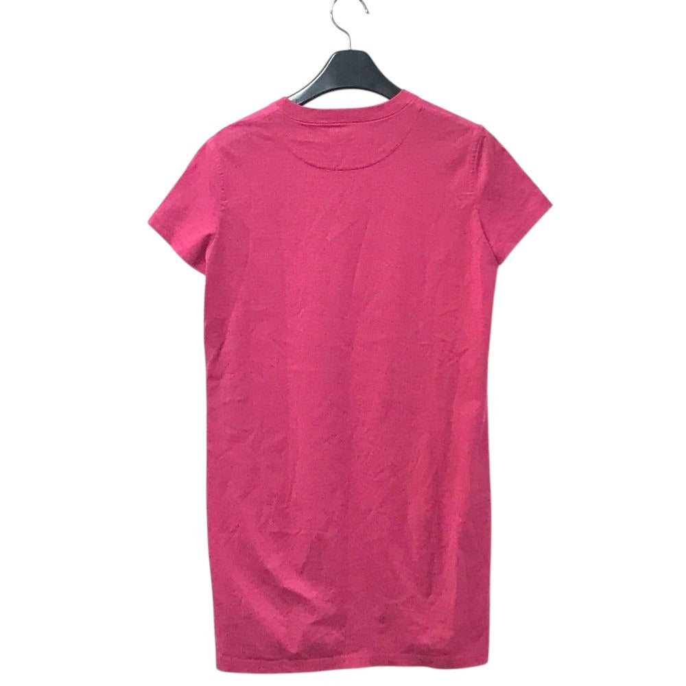 HERMES Embroidered Mosaic H Logo Pocket Apparel T-Shirt Dress, Round Neck, Cotton, Women's, Pink