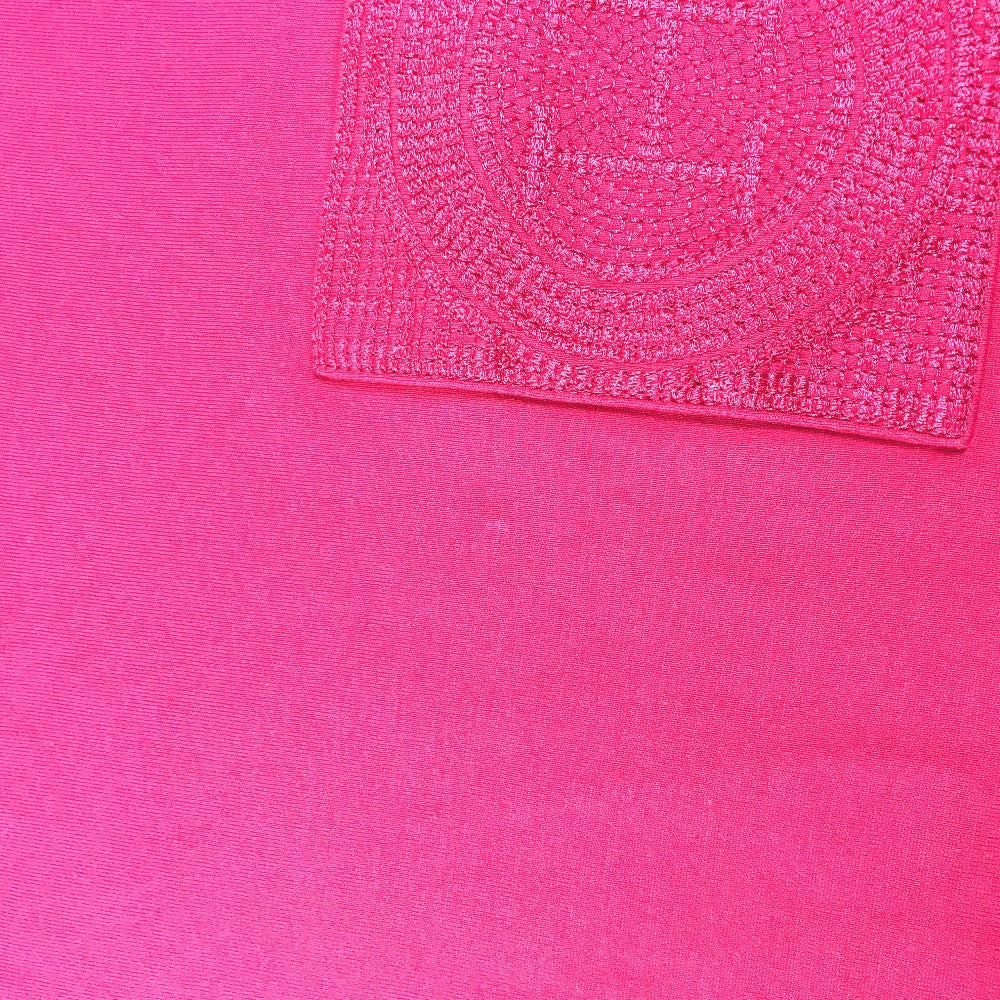 HERMES Embroidered Mosaic H Logo Pocket Apparel T-Shirt Dress, Round Neck, Cotton, Women's, Pink