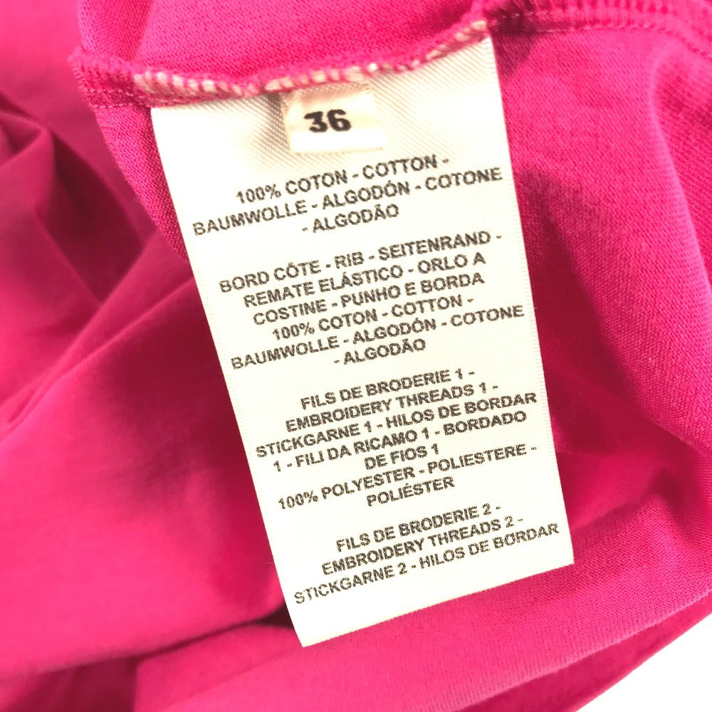 HERMES Embroidered Mosaic H Logo Pocket Apparel T-Shirt Dress, Round Neck, Cotton, Women's, Pink