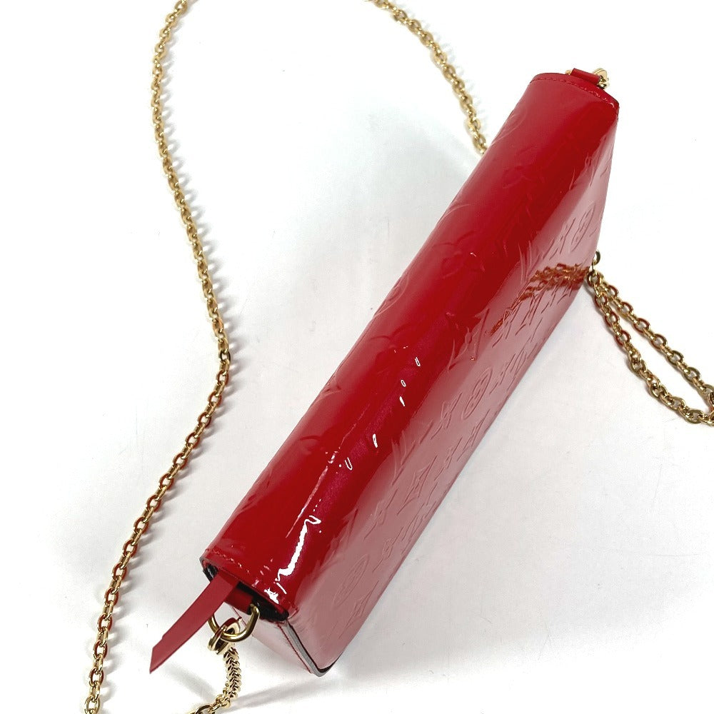 LOUIS VUITTON M61293 モノグラム ヴェルニ ポシェット フェリシー チェーンウォレット クラッチバッグ ショルダーバッグ モノグラムヴェルニキャンバス レディース レッド