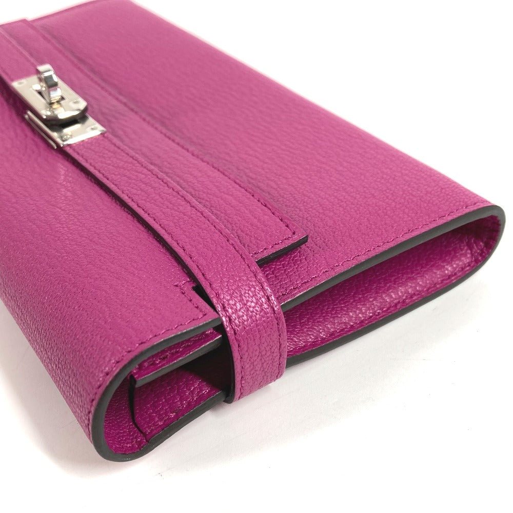 HERMES ケリーウォレット ケリー ウォレット ロングウォレット フラップ 長財布 シェーブル ユニセックス ローズパープル パープル