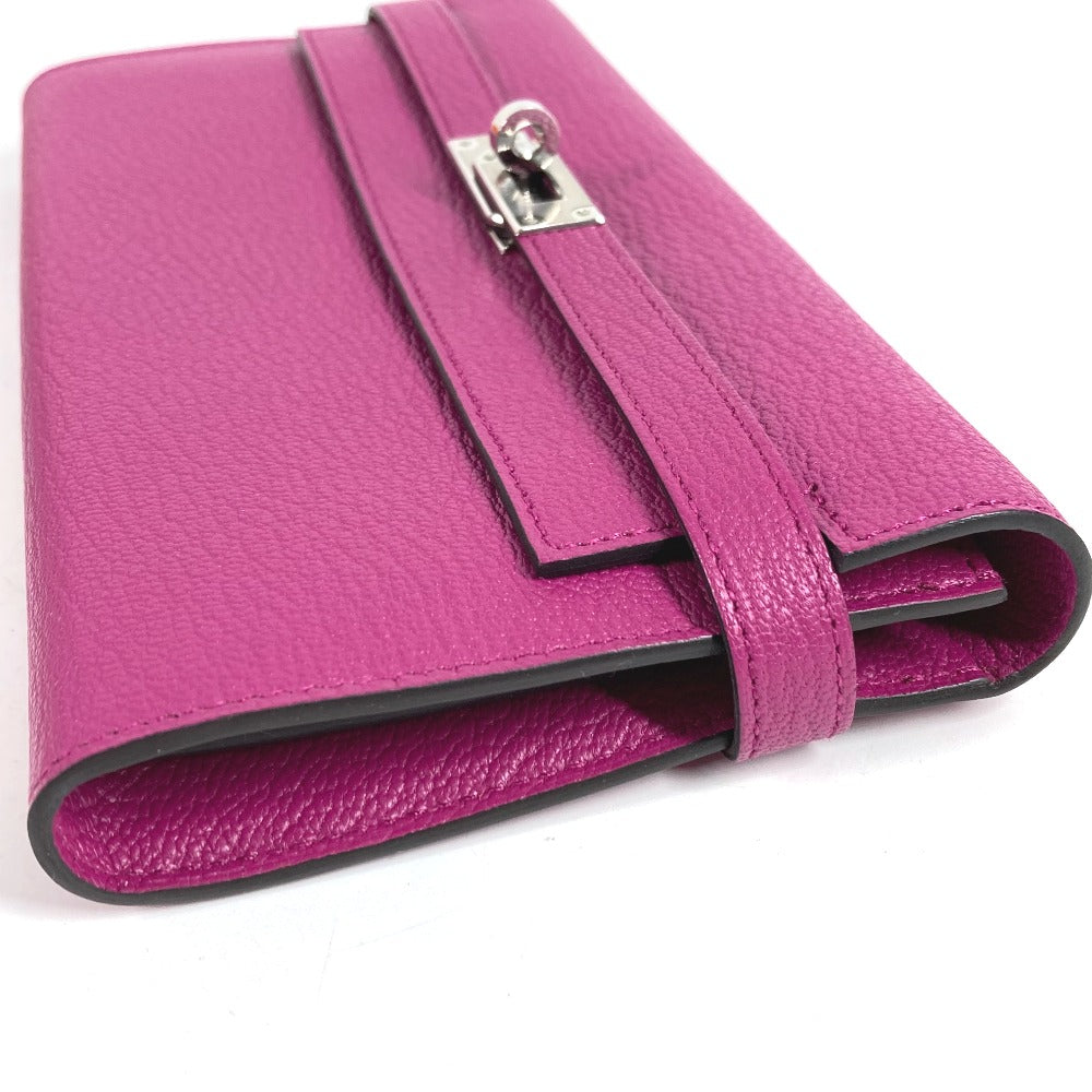 HERMES ケリーウォレット ケリー ウォレット ロングウォレット フラップ 長財布 シェーブル ユニセックス ローズパープル パープル