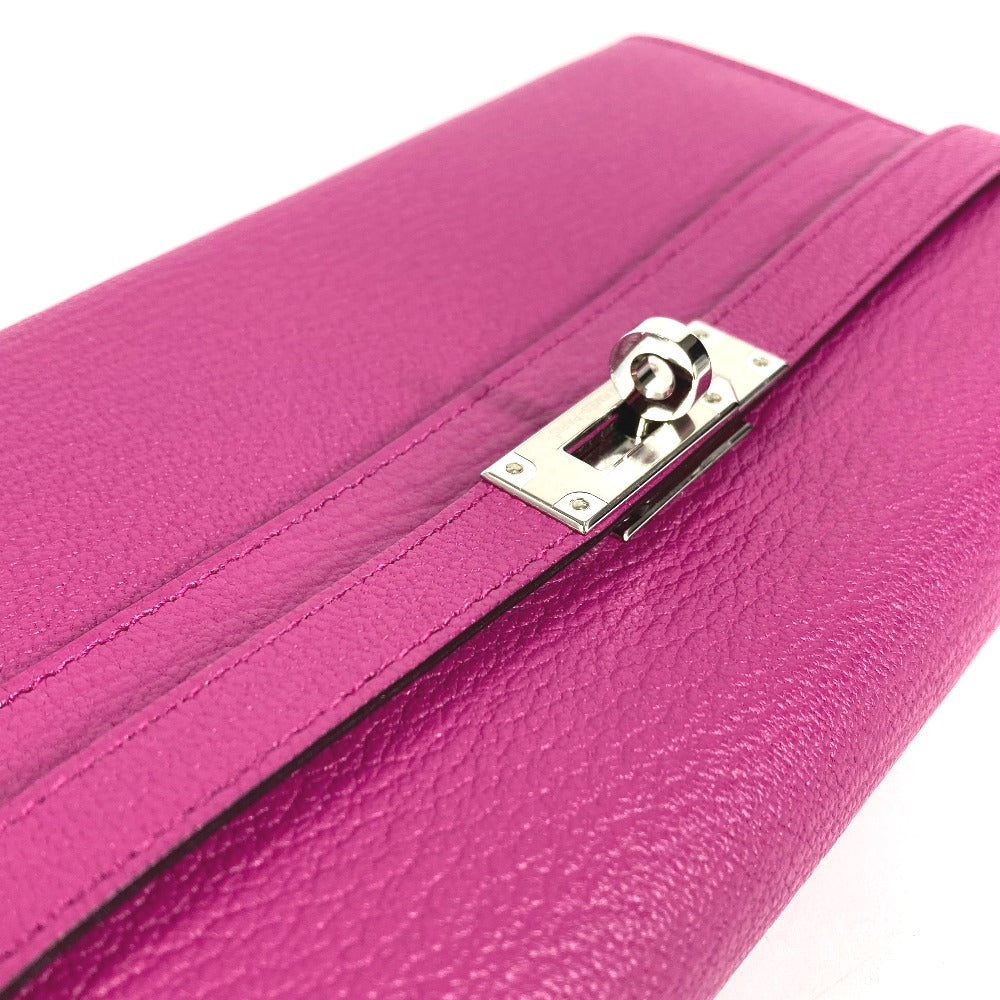 HERMES ケリーウォレット ケリー ウォレット ロングウォレット フラップ 長財布 シェーブル ユニセックス ローズパープル パープル