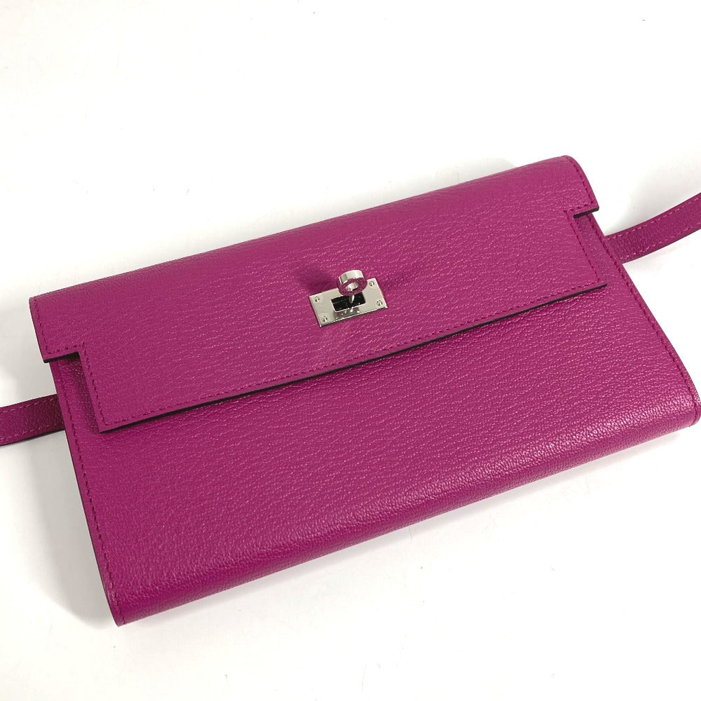 HERMES ケリーウォレット ケリー ウォレット ロングウォレット フラップ 長財布 シェーブル ユニセックス ローズパープル パープル