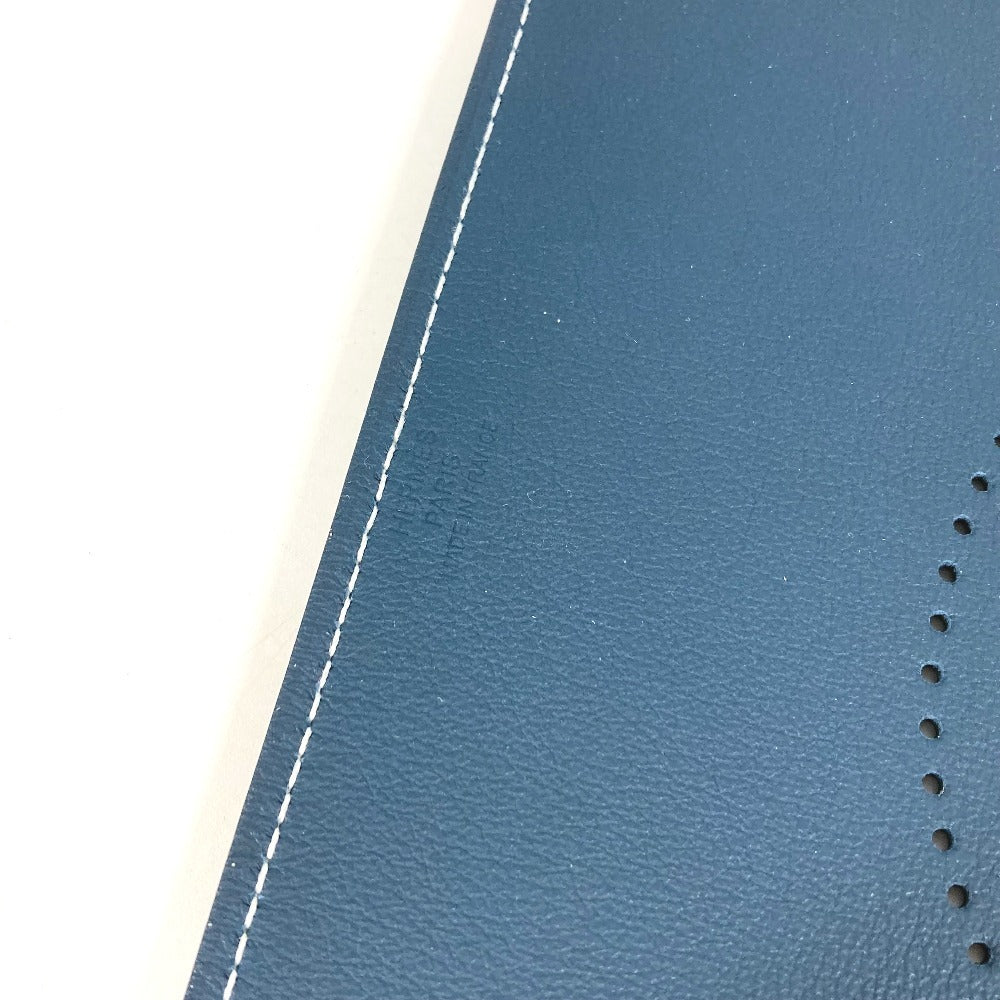 HERMES パンチングロゴ ミーズ・エ・ルランス・デスク インザループ アクセサリートレイ トレー 雑貨 小物入れ レザー ユニセックス ネイビー