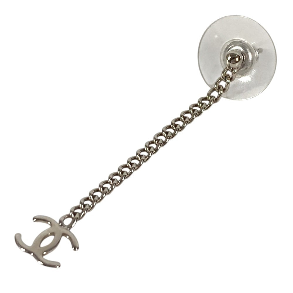 CHANEL 00V CC Coco Mark Logo Chain Accessory Earrings Metal Unisex Silver