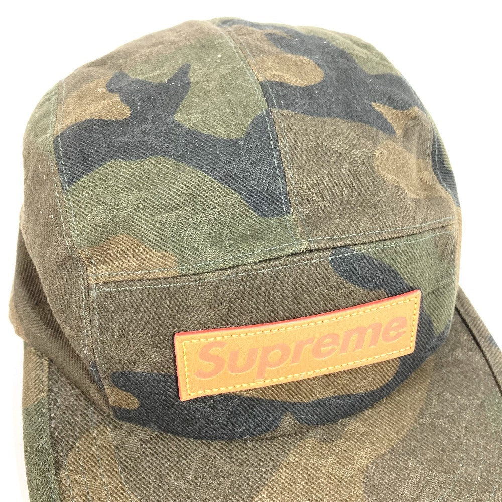 LOUIS VUITTON MP1875 シュプリーム コラボ Supreme 17AW Camp Cap キャンプキャップ カモフラ ボックスロゴ 帽子 キャップ帽 ベースボール キャップ コットン メンズ カーキ