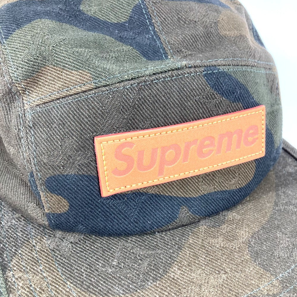 LOUIS VUITTON MP1875 シュプリーム コラボ Supreme 17AW Camp Cap キャンプキャップ カモフラ ボックスロゴ 帽子 キャップ帽 ベースボール キャップ コットン メンズ カーキ