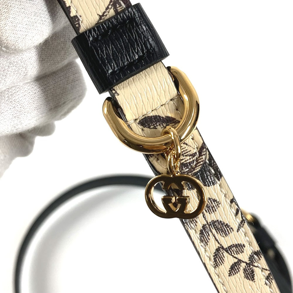 GUCCI 692955 ハーバリウム エクストラ スモール ペット リード ペット 犬 ドッグ DOG リード レザー ユニセックス ブラック
