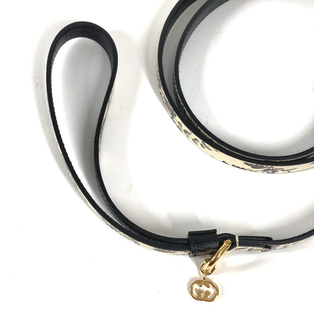 GUCCI 692955 ハーバリウム エクストラ スモール ペット リード ペット 犬 ドッグ DOG リード レザー ユニセックス ブラック