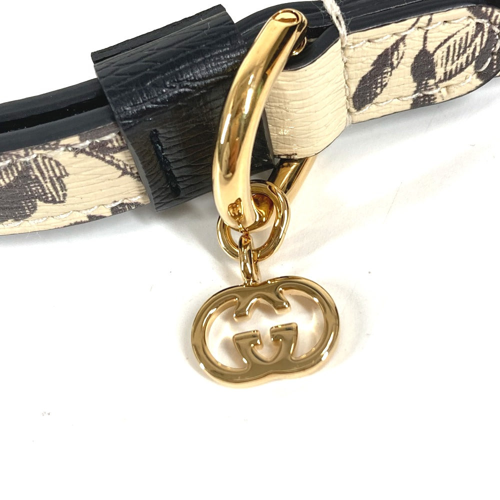 GUCCI 692955 ハーバリウム エクストラ スモール ペット リード ペット 犬 ドッグ DOG リード レザー ユニセックス ブラック