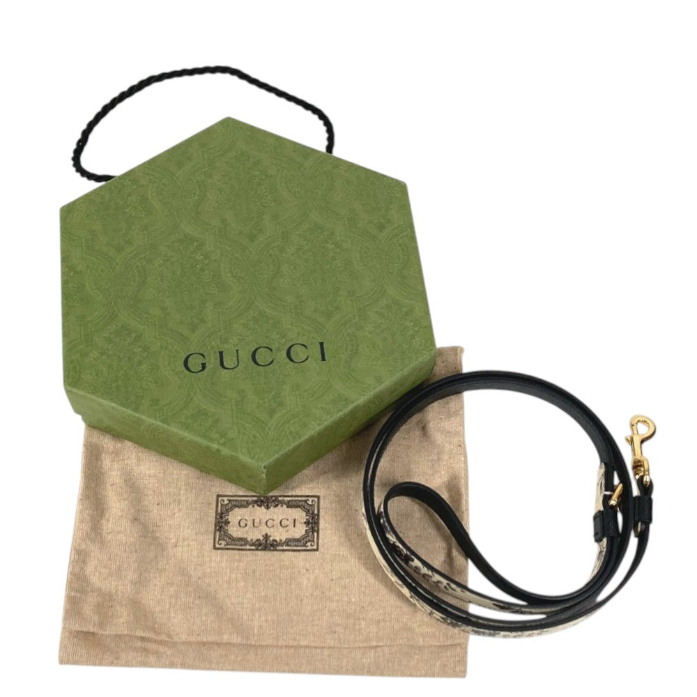 GUCCI 692955 ハーバリウム エクストラ スモール ペット リード ペット 犬 ドッグ DOG リード レザー ユニセックス ブラック