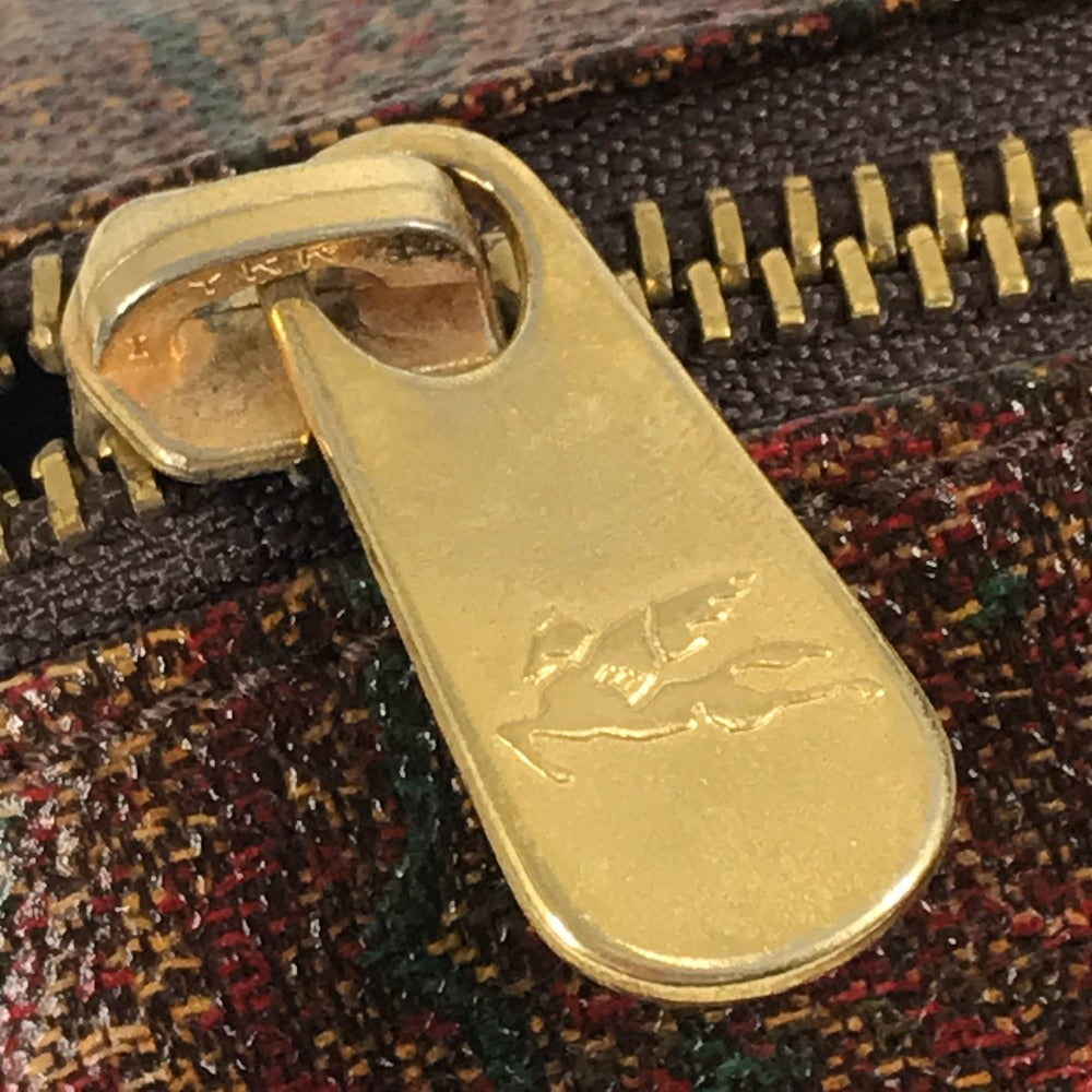 ETRO ペイズリー柄 総柄 ミニボストンバッグ カバン トートバッグ 筒形バッグ ハンドバッグ レザー/キャンバス レディース ワインレッド系
