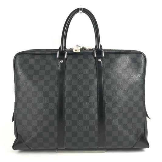 LOUIS VUITTON N41125 Damier Graphite Porte-Document Voyage PDV Handbag, Tote Bag, Business Bag, Damier Graphite Canvas, Men's, Black