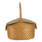 FENDI Vintage Basket Bag Handbag Crocodile Embossed Leather Women's Beige