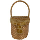 FENDI Vintage Basket Bag Handbag Crocodile Embossed Leather Women's Beige