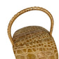 FENDI Vintage Basket Bag Handbag Crocodile Embossed Leather Women's Beige