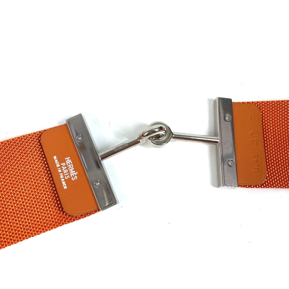 HERMES ロゴ H アクセサリー ベルト キャンバス ユニセックス オレンジ