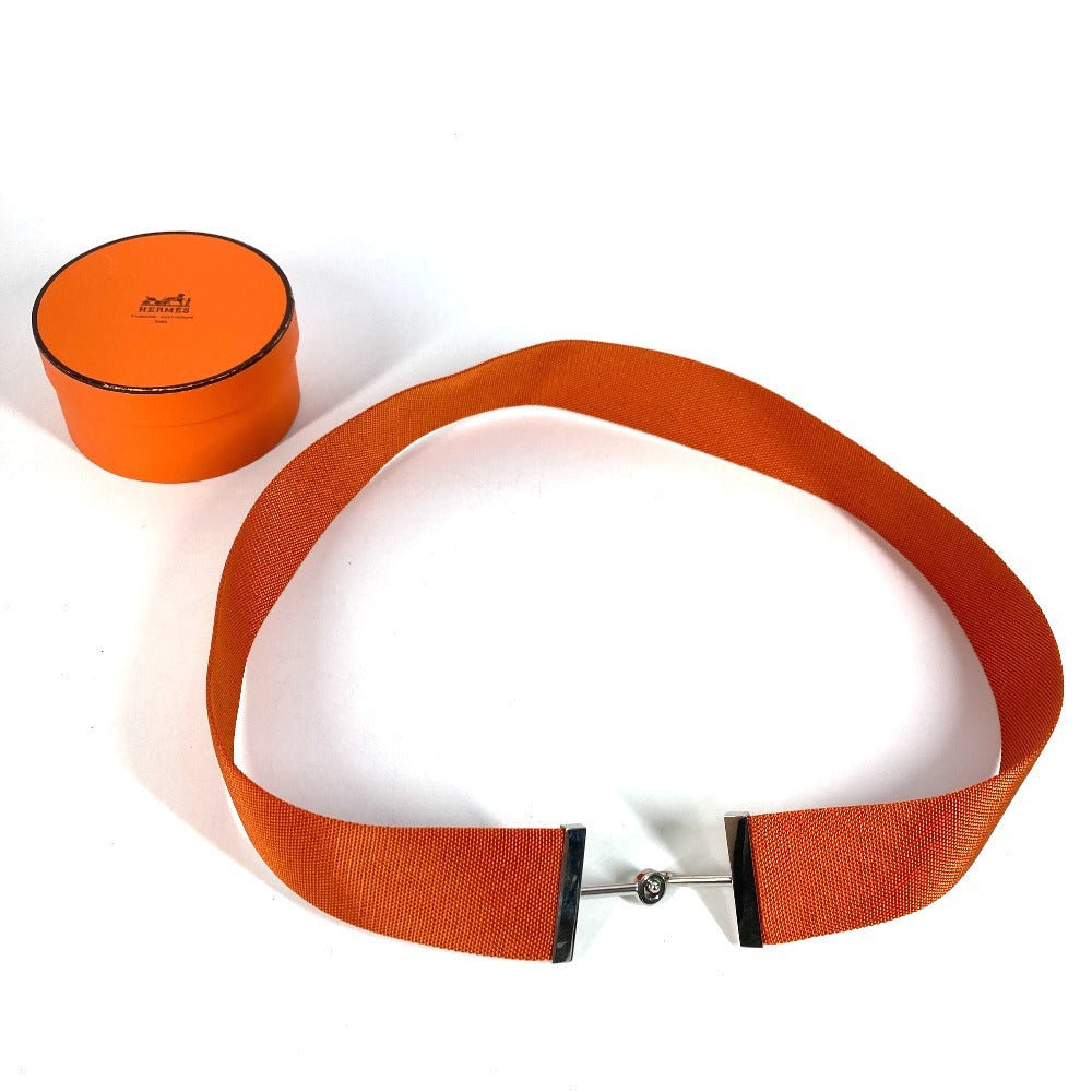 HERMES ロゴ H アクセサリー ベルト キャンバス ユニセックス オレンジ