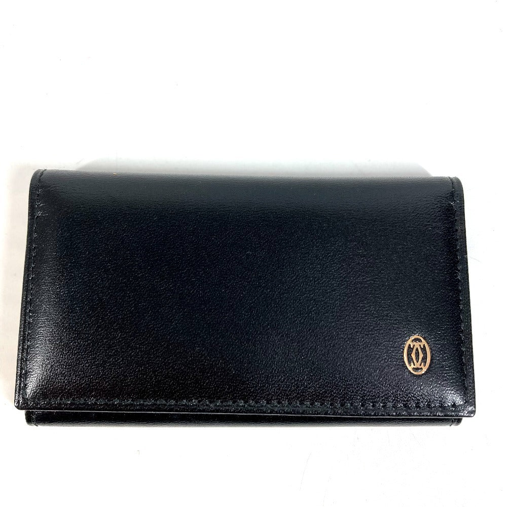 CARTIER Pasha Logo 6-Key Holder 6P Key Case Leather Unisex Black