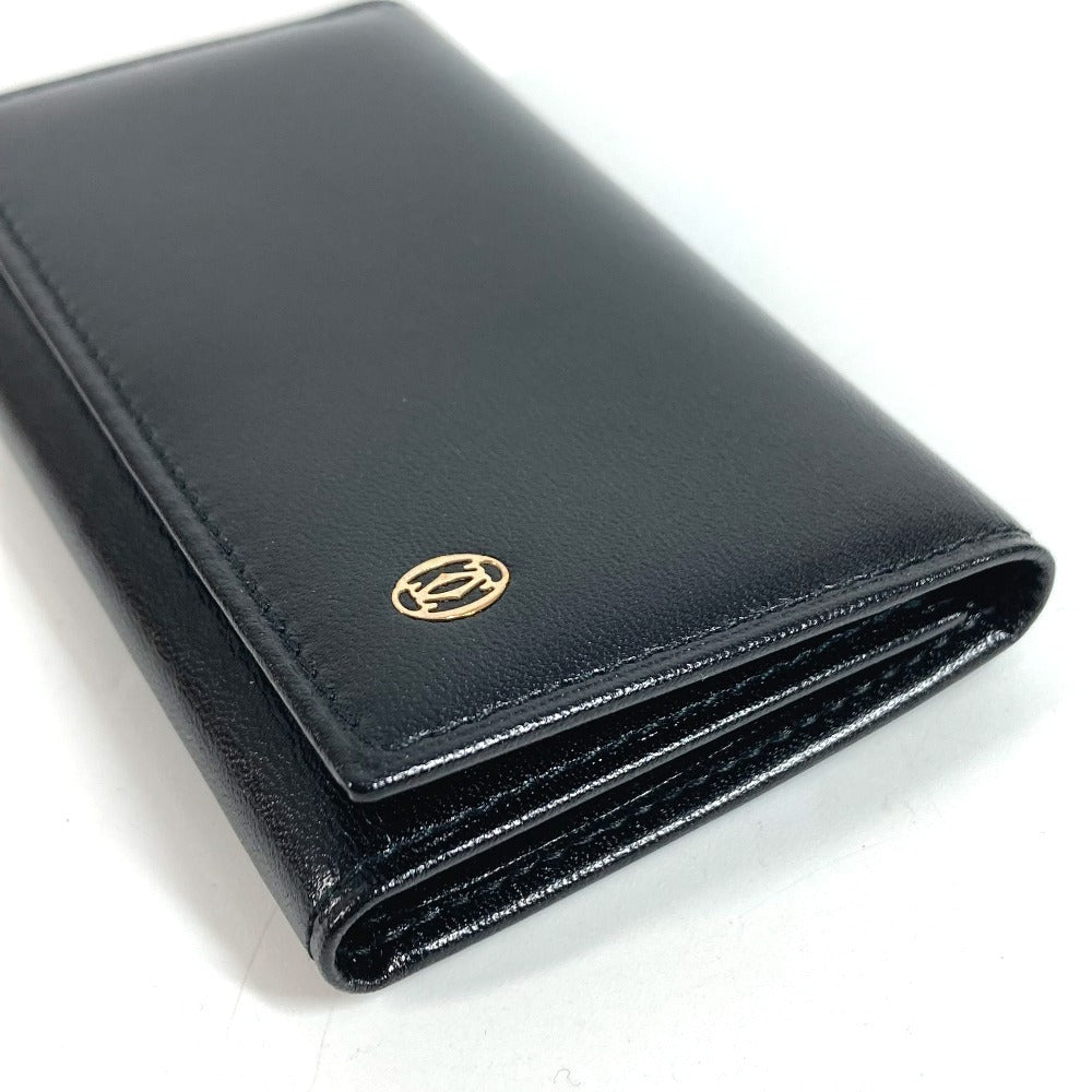 CARTIER Pasha Logo 6-Key Holder 6P Key Case Leather Unisex Black