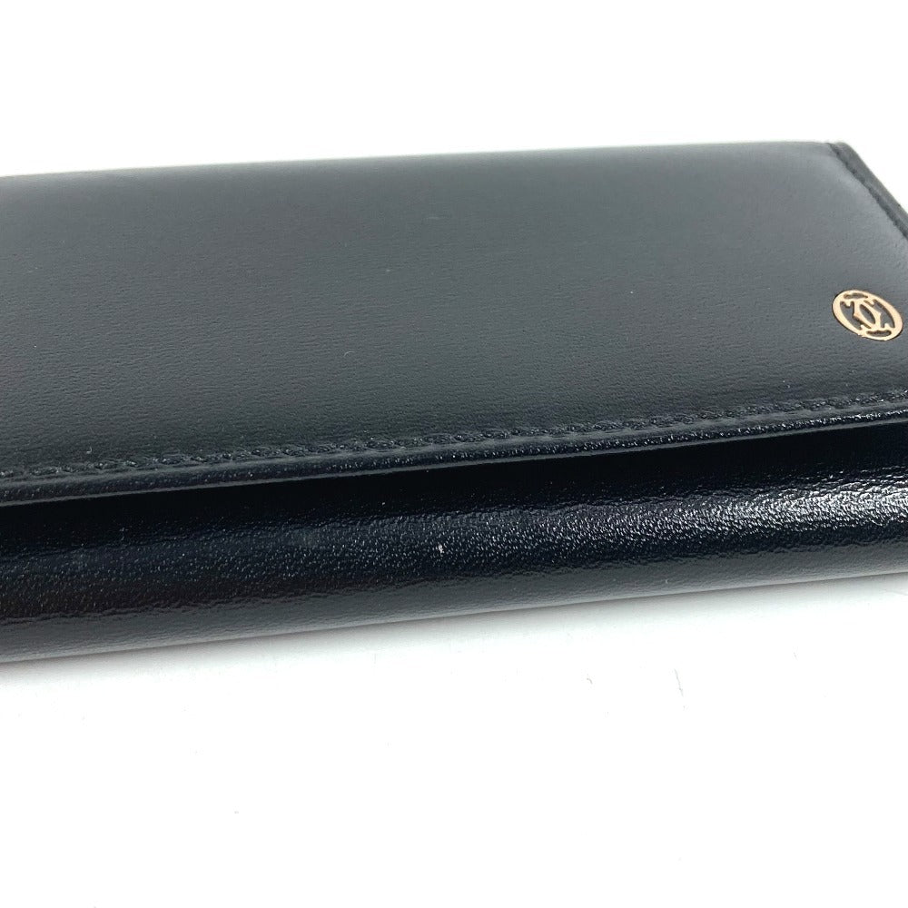 CARTIER Pasha Logo 6-Key Holder 6P Key Case Leather Unisex Black