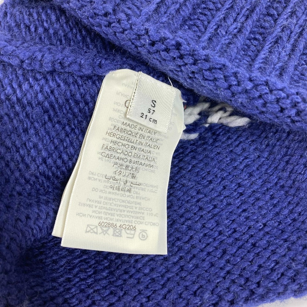 GUCCI 602886 ロゴ GG ビーニー 帽子 ニット帽 ニットキャップ ニット帽 ウール ユニセックス ブルー