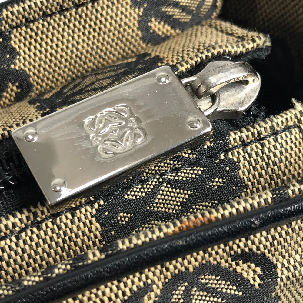 LOEWE アナグラム ロゴ ハンドバッグ カバン トートバッグ ビジネスバッグ レザー/キャンバス ユニセックス ブラック