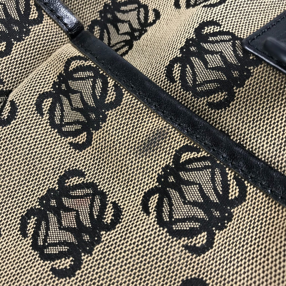 LOEWE アナグラム ロゴ ハンドバッグ カバン トートバッグ ビジネスバッグ レザー/キャンバス ユニセックス ブラック