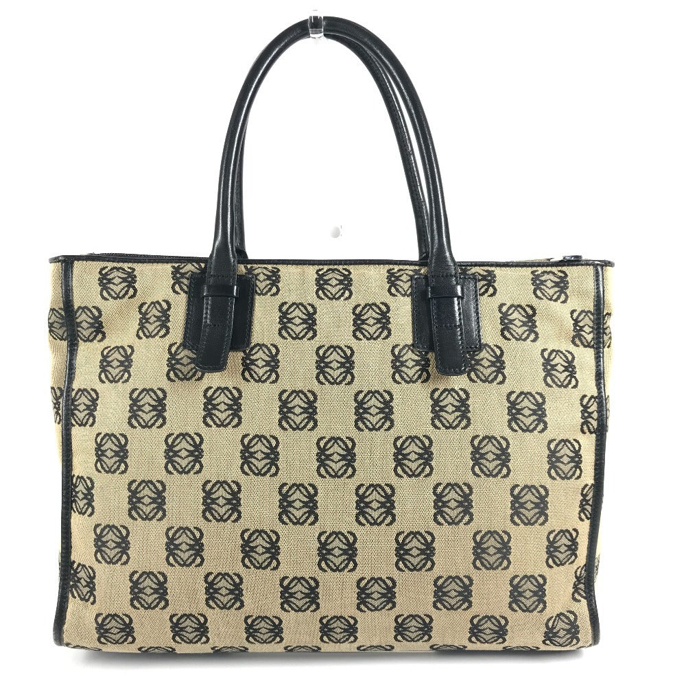 LOEWE アナグラム ロゴ ハンドバッグ カバン トートバッグ ビジネスバッグ レザー/キャンバス ユニセックス ブラック