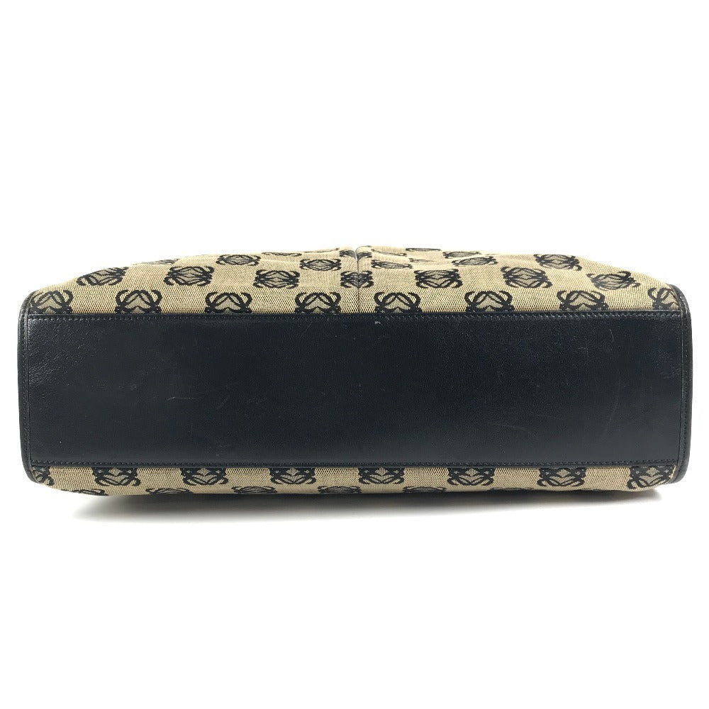 LOEWE アナグラム ロゴ ハンドバッグ カバン トートバッグ ビジネスバッグ レザー/キャンバス ユニセックス ブラック