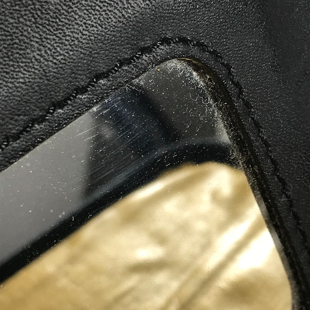 VERSACE ヴィンテージ レオパード 豹柄 ヒョウ カバン バニティ型 ポーチ ミラー付き 鏡 ハンドバッグ PVC/レザー レディース イエロー