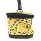 VERSACE ヴィンテージ レオパード 豹柄 ヒョウ カバン バニティ型 ポーチ ミラー付き 鏡 ハンドバッグ PVC/レザー レディース イエロー
