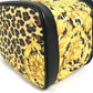 VERSACE ヴィンテージ レオパード 豹柄 ヒョウ カバン バニティ型 ポーチ ミラー付き 鏡 ハンドバッグ PVC/レザー レディース イエロー
